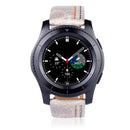 Three Lines Pattern Top-grain Leather Watch Band for Samsung Gear S3 22mm(Khaki)