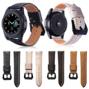 Three Lines Pattern Top-grain Leather Watch Band for Samsung Gear S3 22mm(Coffee)