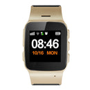 D99+ 1.22 inch HD LCD Screen GPS Smartwatch for the Elder Waterproof, Support GPS + LBS + WiFi Positioning / Two-way Dialing / Voice Monitoring / One-key First-aid / Wrist off Alarm / Safety Fence (Champagne Gold)