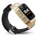 D99+ 1.22 inch HD LCD Screen GPS Smartwatch for the Elder Waterproof, Support GPS + LBS + WiFi Positioning / Two-way Dialing / Voice Monitoring / One-key First-aid / Wrist off Alarm / Safety Fence (Champagne Gold)