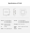 Sonoff T2 Touch 86mm Tempered Glass Panel Wall Switch Smart Home Light Touch Switch, Compatible with Alexa and Google Home, AC 100V-240V, UK Plug