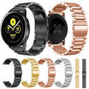 3-Beads Slingshot Buckle Solid Stainless Steel Watch Band for Galaxy Watch Active 20mm (Rose Gold)