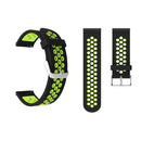 Metal Buckle Two-color Round Hole Silicone Watch Band for Galaxy Watch Active 20mm (Black + Green)