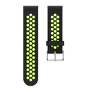 Metal Buckle Two-color Round Hole Silicone Watch Band for Galaxy Watch Active 20mm (Black + Green)
