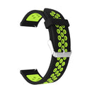 Metal Buckle Two-color Round Hole Silicone Watch Band for Galaxy Watch Active 20mm (Black + Green)