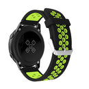 Metal Buckle Two-color Round Hole Silicone Watch Band for Galaxy Watch Active 20mm (Black + Green)