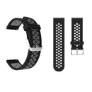 Metal Buckle Two-color Round Hole Silicone Watch Band for Galaxy Watch Active 20mm (Black + Gray)