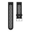 Metal Buckle Two-color Round Hole Silicone Watch Band for Galaxy Watch Active 20mm (Black + Gray)