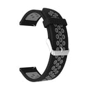 Metal Buckle Two-color Round Hole Silicone Watch Band for Galaxy Watch Active 20mm (Black + Gray)
