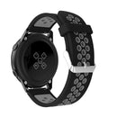 Metal Buckle Two-color Round Hole Silicone Watch Band for Galaxy Watch Active 20mm (Black + Gray)