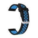 Metal Buckle Two-color Round Hole Silicone Watch Band for Galaxy Watch Active 20mm (Black + Blue)