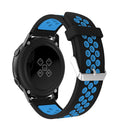 Metal Buckle Two-color Round Hole Silicone Watch Band for Galaxy Watch Active 20mm (Black + Blue)