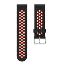 Metal Buckle Two-color Round Hole Silicone Watch Band for Galaxy Watch Active 20mm (Black + Red)