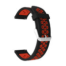 Metal Buckle Two-color Round Hole Silicone Watch Band for Galaxy Watch Active 20mm (Black + Red)