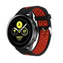Metal Buckle Two-color Round Hole Silicone Watch Band for Galaxy Watch Active 20mm (Black + Red)