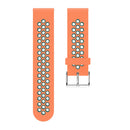 Metal Buckle Two-color Round Hole Silicone Watch Band for Galaxy Watch Active 20mm (Orange + Green)