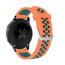Metal Buckle Two-color Round Hole Silicone Watch Band for Galaxy Watch Active 20mm (Orange + Green)