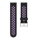 Metal Buckle Two-color Round Hole Silicone Watch Band for Galaxy Watch Active 20mm (Black + Purple)