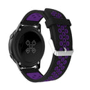 Metal Buckle Two-color Round Hole Silicone Watch Band for Galaxy Watch Active 20mm (Black + Purple)
