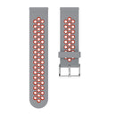 Metal Buckle Two-color Round Hole Silicone Watch Band for Galaxy Watch Active 20mm (Grey + Red)