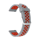 Metal Buckle Two-color Round Hole Silicone Watch Band for Galaxy Watch Active 20mm (Grey + Red)