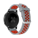 Metal Buckle Two-color Round Hole Silicone Watch Band for Galaxy Watch Active 20mm (Grey + Red)