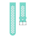 Metal Buckle Two-color Round Hole Silicone Watch Band for Galaxy Watch Active 20mm (Blue + White)