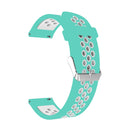 Metal Buckle Two-color Round Hole Silicone Watch Band for Galaxy Watch Active 20mm (Blue + White)