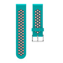 Metal Buckle Two-color Round Hole Silicone Watch Band for Galaxy Watch Active 20mm (Blue + Red)