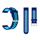 Metal Buckle Two-color Round Hole Silicone Watch Band for Galaxy Watch Active 20mm (Blue + Light Blue)