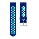 Metal Buckle Two-color Round Hole Silicone Watch Band for Galaxy Watch Active 20mm (Blue + Light Blue)