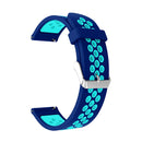 Metal Buckle Two-color Round Hole Silicone Watch Band for Galaxy Watch Active 20mm (Blue + Light Blue)