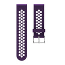 Metal Buckle Two-color Round Hole Silicone Watch Band for Galaxy Watch Active 20mm (Purple + Pink)