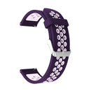 Metal Buckle Two-color Round Hole Silicone Watch Band for Galaxy Watch Active 20mm (Purple + Pink)