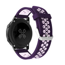 Metal Buckle Two-color Round Hole Silicone Watch Band for Galaxy Watch Active 20mm (Purple + Pink)