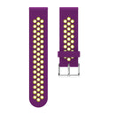 Metal Buckle Two-color Round Hole Silicone Watch Band for Galaxy Watch Active 20mm (Purple + Yellow)