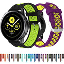 Metal Buckle Two-color Round Hole Silicone Watch Band for Galaxy Watch Active 20mm (Grey + Red)
