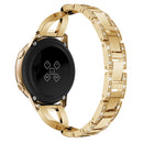 X-shaped Diamond Stainless Steel Wrist Strap WatchBand for Galaxy Watch Active 20mm (Gold)