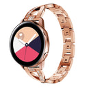 X-shaped Diamond Stainless Steel Wrist Strap WatchBand for Galaxy Watch Active 20mm (Rose Gold)
