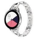 X-shaped Diamond Stainless Steel Wrist Strap WatchBand for Galaxy Watch Active 20mm (Silver)
