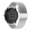 DT55 1.3 inch Round Touch Always-on Screen Smart Watch, Support Heart Rate Monitoring / Sleep Monitoring / Pedometer / Calories, steel belt(Silver)