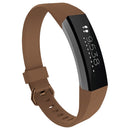 Solid Color Silicone Watch Band for FITBIT Alta / HR, Size: L(Brown)