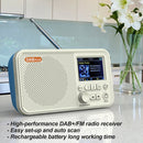 C10 2.4 inch Portable Color LCD FM / DAB Digital Radio, Support BT & TF Card (White)