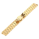 For Huawei Smart Watch Hidden Butterfly Buckle 3 Beads Stainless Steel Watchband(Gold)