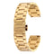 For Huawei Smart Watch Hidden Butterfly Buckle 3 Beads Stainless Steel Watchband(Gold)