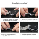 For Huawei Smart Watch Hidden Butterfly Buckle 3 Beads Stainless Steel Watchband(Rose Gold)