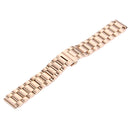 For Huawei Smart Watch Hidden Butterfly Buckle 3 Beads Stainless Steel Watchband(Rose Gold)