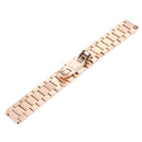 For Huawei Smart Watch Hidden Butterfly Buckle 3 Beads Stainless Steel Watchband(Rose Gold)