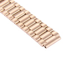 For Huawei Smart Watch Hidden Butterfly Buckle 3 Beads Stainless Steel Watchband(Rose Gold)