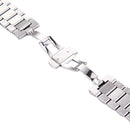 For Huawei Smart Watch Hidden Butterfly Buckle 3 Beads Stainless Steel Watchband(Silver)